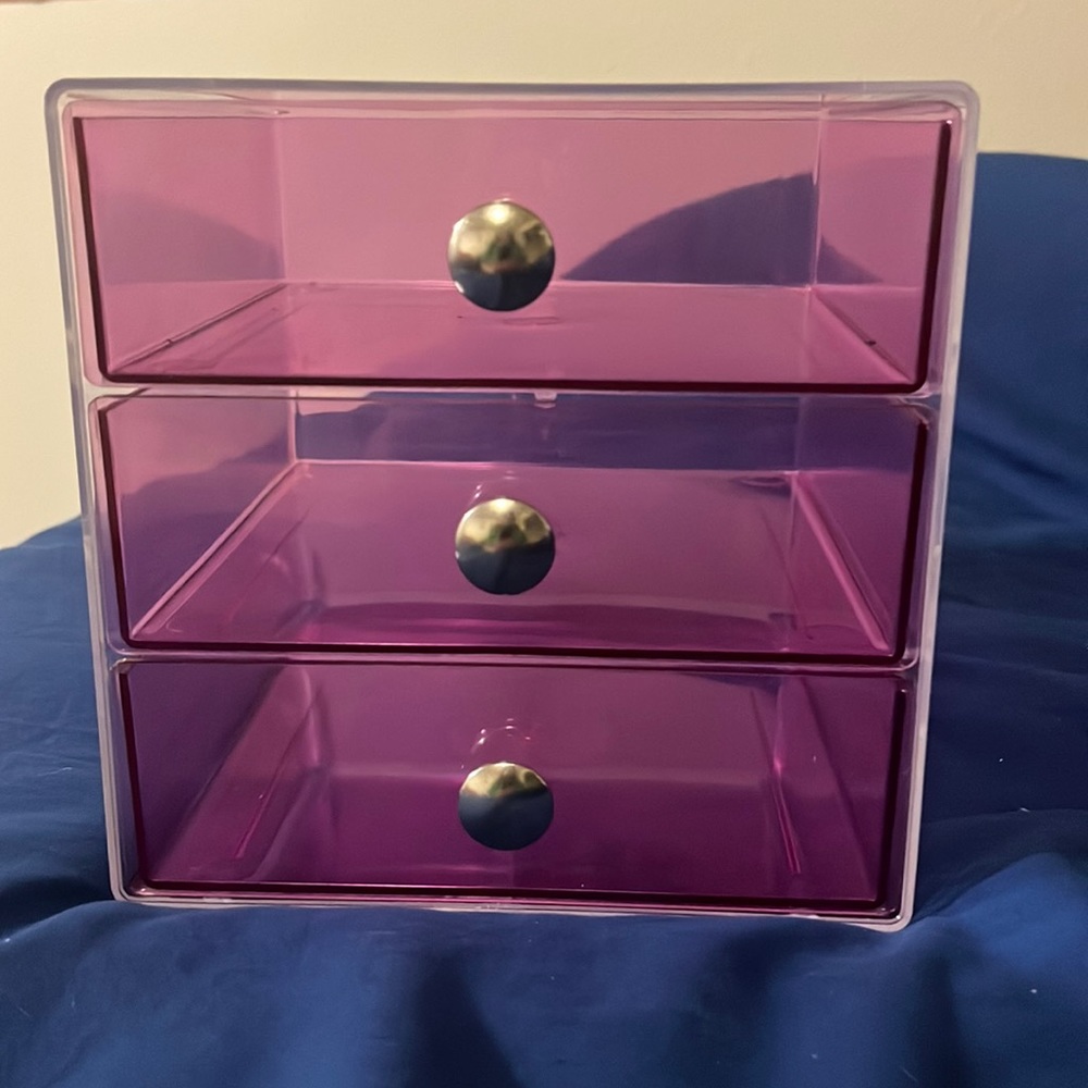 Pink Desk Organizer 3 Drawers